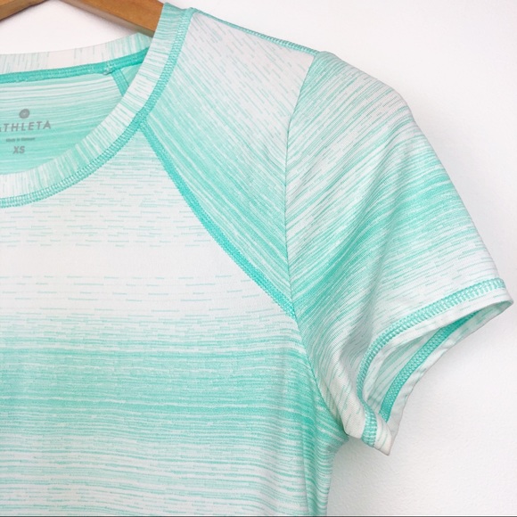 Athleta Running Wild Teal Ombre Short Sleeve Shirt - Picture 5 of 8